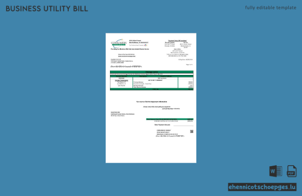 USA Iowa Consumers Energy Beispielrechnung für Geschäftskunden (Vorschau)